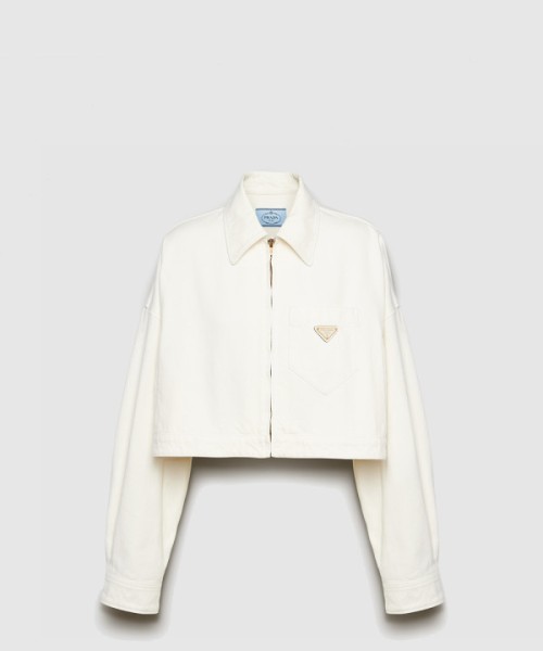 프라다 크롭 오가닉 데님 재킷