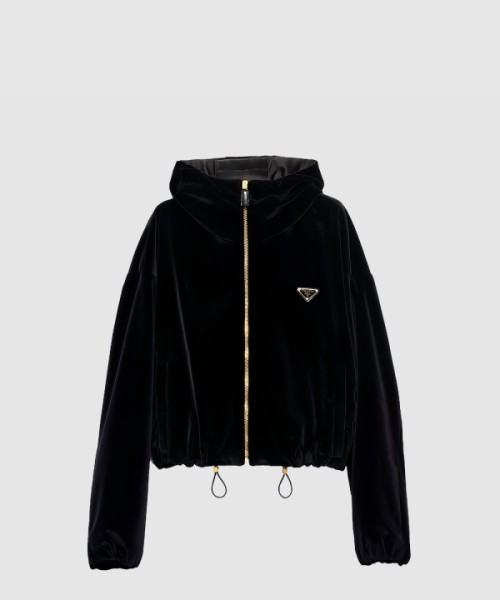 프라다 벨벳 블 재킷