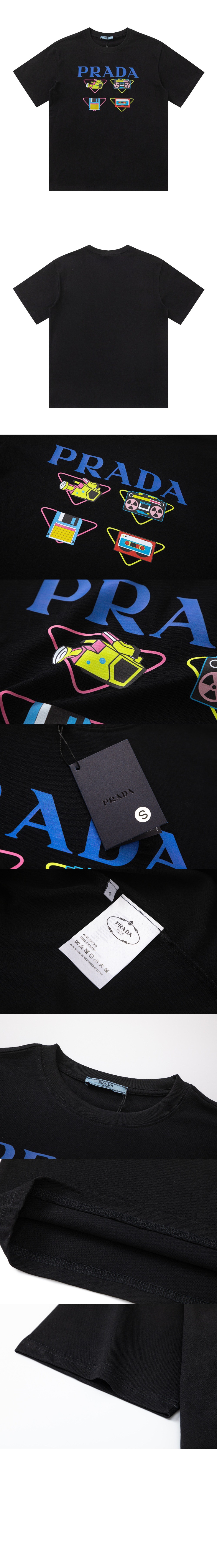 프라다 플라워 코튼 톱