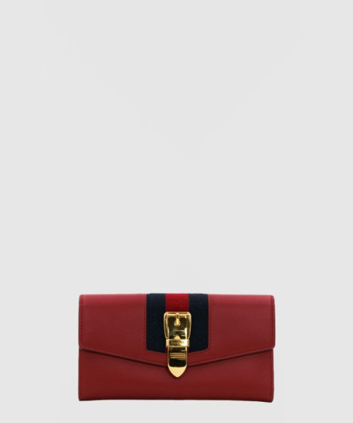 구찌 레더 실비 장지갑 476084