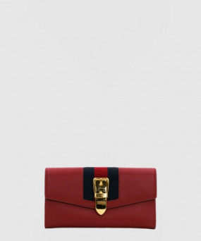 구찌 레더 실비 장지갑 476084