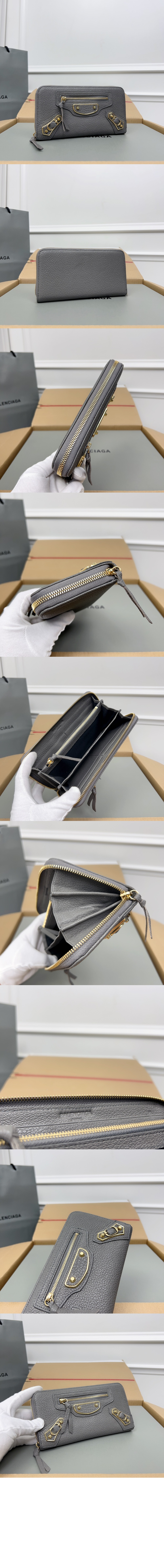 발렌시아가 보테가베네타 메탈릭 엣지 장지갑 390187