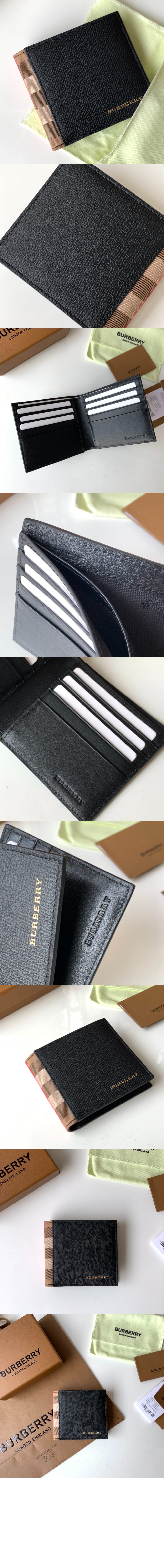 버버리 가죽 하우스 체크 바이폴드 지갑 40629191