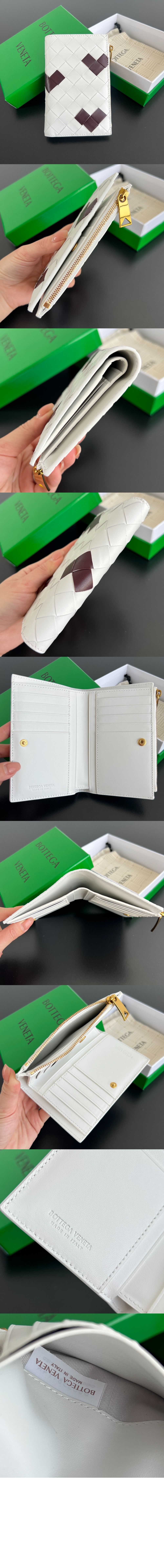 보테가베네타 미디움 인트레치아토 양면 지갑 749940