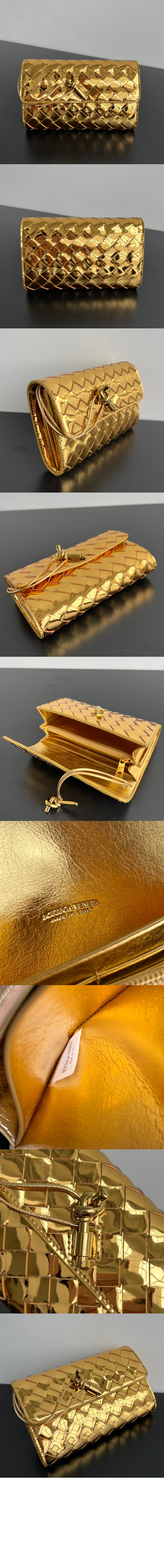 보테가베네타 라미네이트 라지 안디아모 플랩 지갑 741504