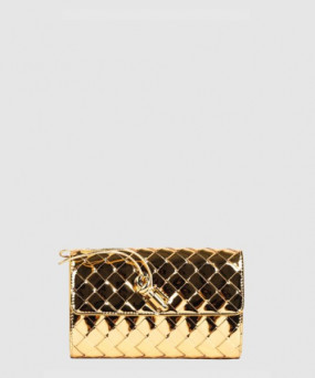 보테가베네타 라미네이트 라지 안디아모 플랩 지갑 741504