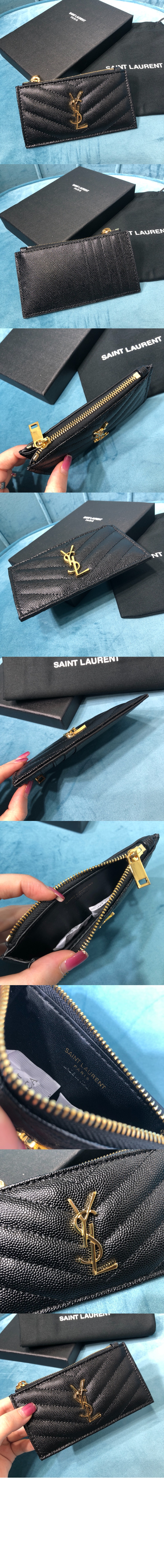 생로랑 모노그램 지퍼 카드지갑 607915