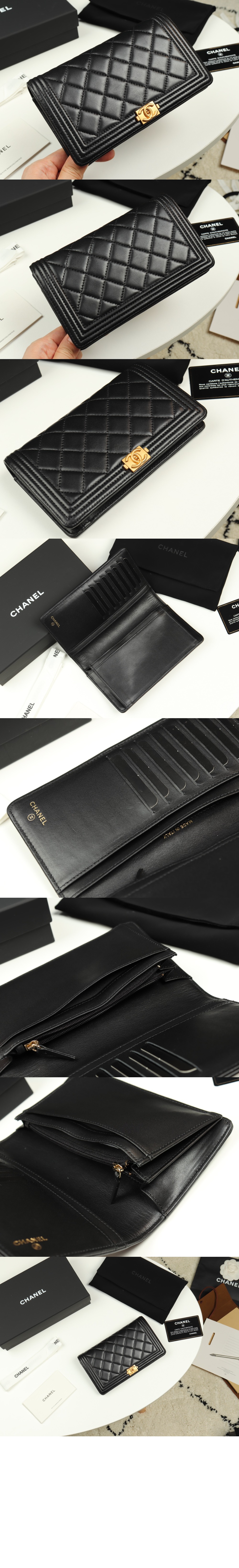 샤넬보이 플랩 장지갑 A80285