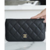 샤넬 클래식 롱 플랩 지갑 캐비어 금장 A31509