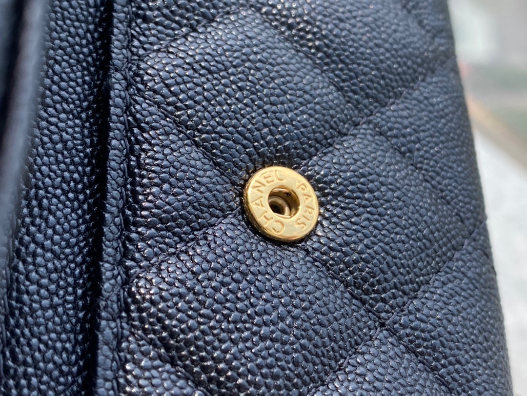 샤넬 보이 플랩 체인 카드지갑 캐비어 금장