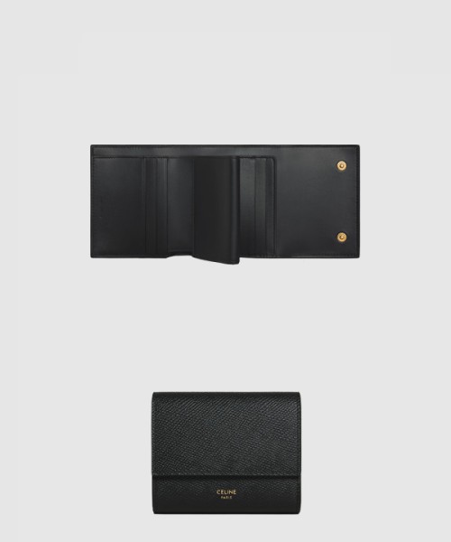 셀린느 스몰 3단 지갑 - 그레인 카프스킨 10D573