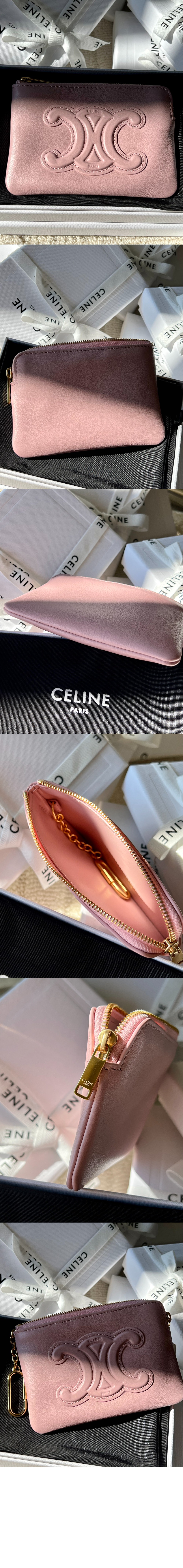 셀린느 트리오페 지퍼 카드 코인 지갑 10C663