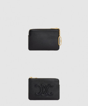 셀린느 트리오페 지퍼 카드 코인 지갑 10C663