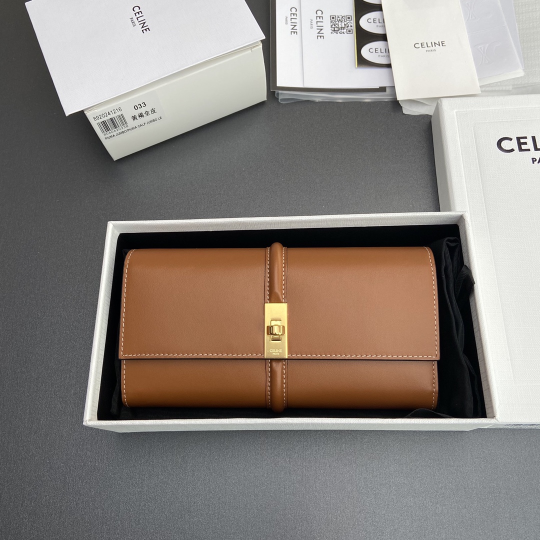 셀린느 라지 월릿 16 새틴 송아지 가죽 10M033