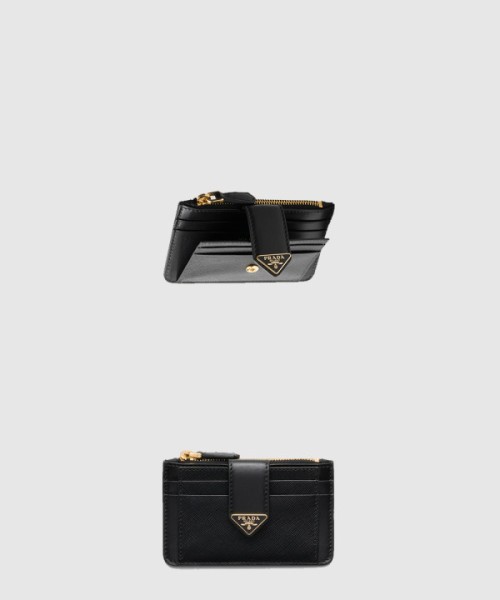프라다 사피아노 및 가죽 카드 지갑 1MC038
